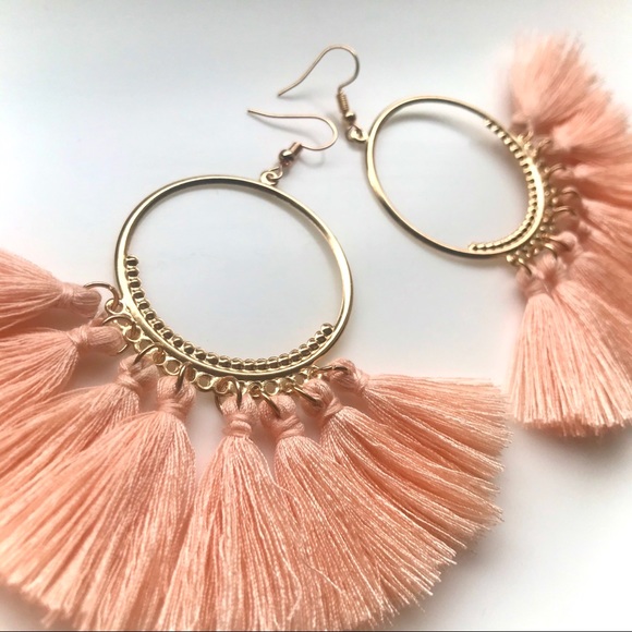 “Arriba!” Boho Tassel Hoop Fun Cute Fringe Earring - Picture 2 of 16